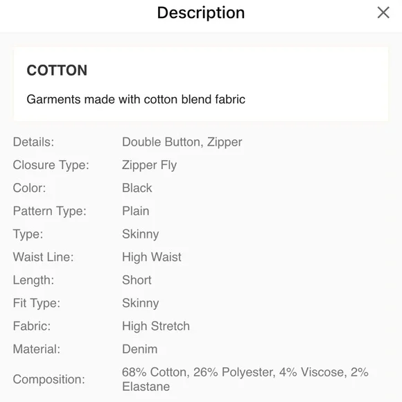 👍 Black Denim Buttoned Women's Shorts 👍 - Picture 5 of 8